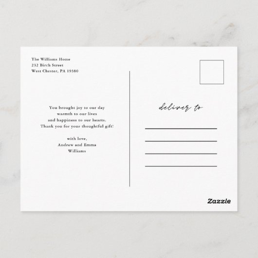 Hartelijk dank voor de volle bruiloft briefkaart (Achterkant)