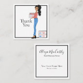 Hartelijk dank voor de vrouwelijke zakenvrouw Squa Vierkante Visitekaartje (Voorkant / Achterkant)