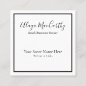 Hartelijk dank voor de vrouwelijke zakenvrouw Squa Vierkante Visitekaartje (Achterkant)