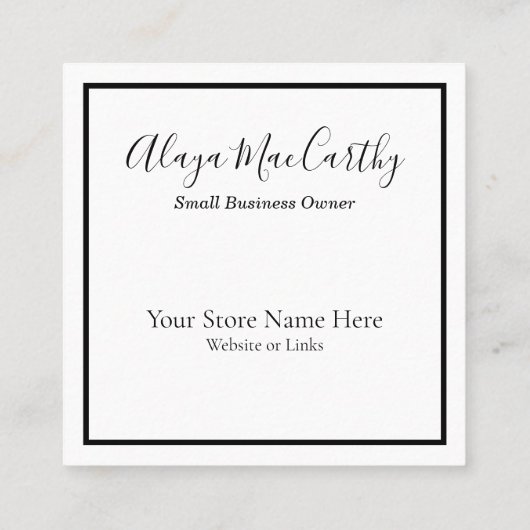 Hartelijk dank voor de vrouwelijke zakenvrouw Squa Vierkante Visitekaartje (Achterkant)