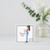 Hartelijk dank voor de vrouwelijke zakenvrouw Squa Vierkante Visitekaartje (Staand voorkant)