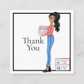 Hartelijk dank voor de vrouwelijke zakenvrouw Squa Vierkante Visitekaartje (Voorkant)