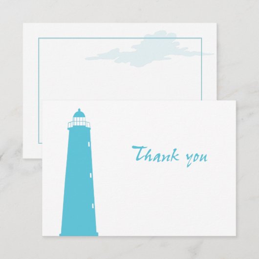 Hartelijk dank voor de vuurtoren bruiloft bedankkaart (Voorkant / Achterkant)