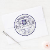 Hartelijk dank voor de wapenschild Monogram Silver Ronde Sticker (Envelop)