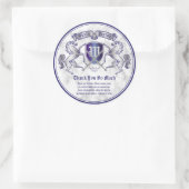 Hartelijk dank voor de wapenschild Monogram Silver Ronde Sticker (Tas)