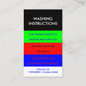 Hartelijk dank voor de wasinstallatie van het Shir Visitekaartje (Achterkant)