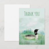 Hartelijk dank voor de Waterverf Common Loon Bird  Bedankkaart (Voorkant / Achterkant)