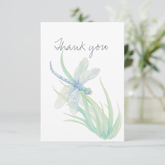 Hartelijk dank voor de Waterverf Dragonfly Natuur  Bedankkaart (Staand voorkant)