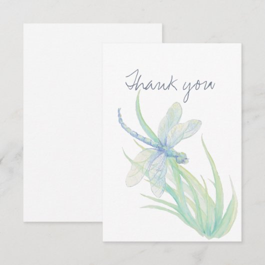 Hartelijk dank voor de Waterverf Dragonfly Natuur  Bedankkaart (Voorkant / Achterkant)