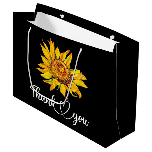 Hartelijk dank voor de Waterverf van de Gele Zonne Groot Cadeauzakje (Voorkant Gekanteld)