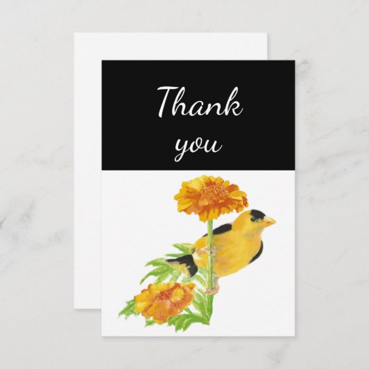 Hartelijk dank voor de Waterverf van Goldfinch Gar Bedankkaart (Voorkant / Achterkant)