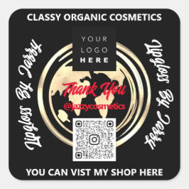 Hartelijk dank voor de Wereldkaart van de Business Vierkante Sticker