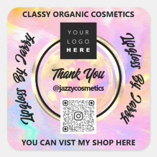 Hartelijk dank voor de wereldwijde aardolie-hologr vierkante sticker