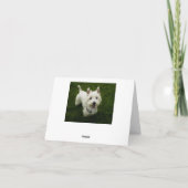 Hartelijk dank voor de West Highland Terrier Puppy Bedankkaart (Achterkant)