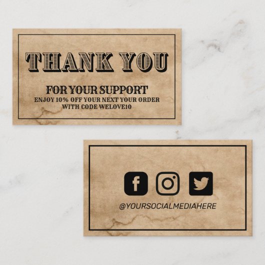 Hartelijk dank voor de  Westerne Korting op het in Visitekaartje (Voorkant / Achterkant)