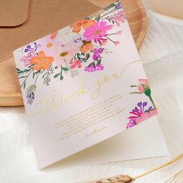 Hartelijk dank voor de wilde bloemen die de lentes folie wenskaart