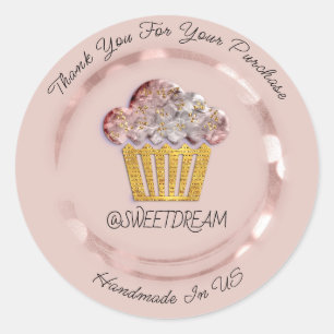 Hartelijk dank voor de winkel Mermaid Muffin Logo  Ronde Sticker