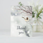 Hartelijk dank voor de winter Frosty Trees Chickad Bedankkaart (Staand voorkant)