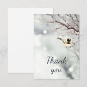 Hartelijk dank voor de winter Frosty Trees Chickad Bedankkaart (Voorkant / Achterkant)