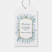 Hartelijk dank voor de winterbladblauw waterverf b cadeaulabel (Voorkant)