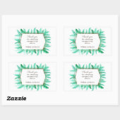 Hartelijk dank voor de wintergroene waterverf groe rechthoekige sticker (Vel)