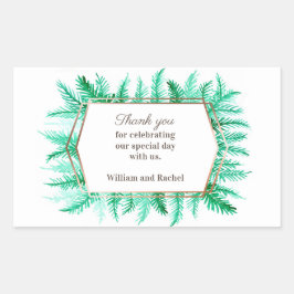 Hartelijk dank voor de wintergroene waterverf groe rechthoekige sticker