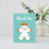 Hartelijk dank voor de Witte Scrubs Gingerbrood Ma Briefkaart (Staand voorkant)