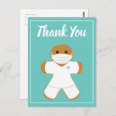 Hartelijk dank voor de Witte Scrubs Gingerbrood Ma Briefkaart (Voorkant / Achterkant)