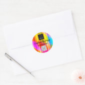 Hartelijk dank voor de zakelijke Holograaf QRCode  Ronde Sticker (Envelop)