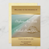 Hartelijk dank voor de zand-bruiloft-kaart programmakaart (Voorkant / Achterkant)