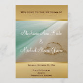 Hartelijk dank voor de zand-bruiloft-kaart programmakaart (Voorkant)