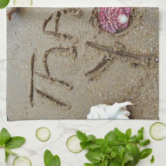 Hartelijk dank voor de zandschalen en het strand theedoek (Gevouwen)