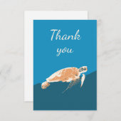Hartelijk dank voor de Zee Turtle Animal Art Bedankkaart (Voorkant / Achterkant)