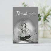 Hartelijk dank voor de zeilboot naar Moonlight Nig Bedankkaart (Staand voorkant)