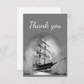 Hartelijk dank voor de zeilboot naar Moonlight Nig Bedankkaart (Voorkant / Achterkant)