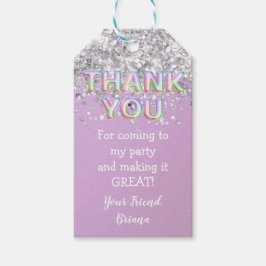 Hartelijk dank voor de zilveren regenboogballonnen cadeaulabel