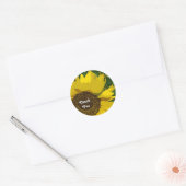 Hartelijk dank voor de zonnebloem, artistieke, hel ronde sticker (Envelop)