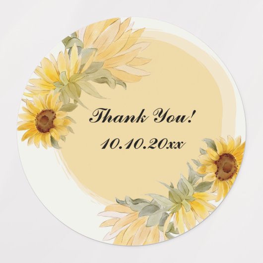 Hartelijk dank voor de zonnebloemlabels labels (Design 2)
