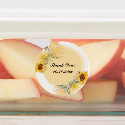 Hartelijk dank voor de zonnebloemlabels labels (Aangebracht)