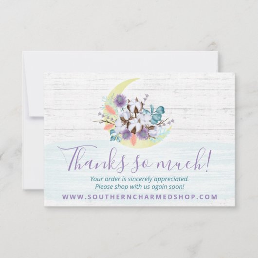 Hartelijk dank voor de Zuidelijke Floral Cotton Mo Kaart (Voorkant)