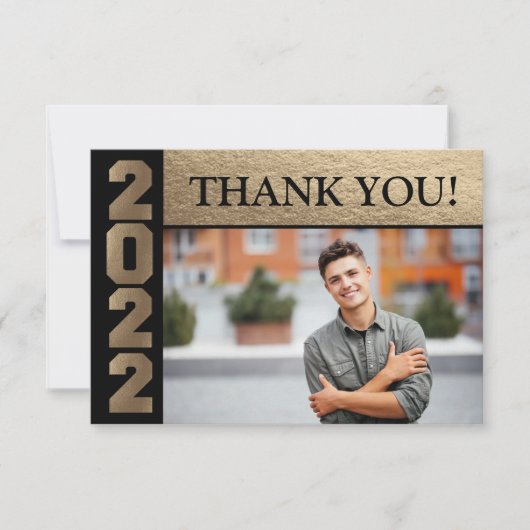 Hartelijk dank voor de zwarte Afstuderen Class 202 Bedankkaart (Voorkant)