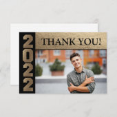 Hartelijk dank voor de zwarte Afstuderen Class 202 Bedankkaart (Voorkant / Achterkant)