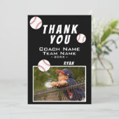 Hartelijk dank voor de zwarte coach Baseball-fotok Bedankkaart (Staand voorkant)