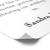 Hartelijk dank voor de zwarte en witte bruiloft poster (Hoek)