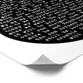 Hartelijk dank voor de zwarte en witte gitaar Song Poster (Hoek)