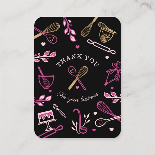 Hartelijk dank voor de zwarte & goudbakkerij informatiekaartje (Achterkant)