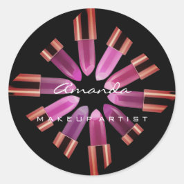 Hartelijk dank voor de zwarte lipstick van het Log Ronde Sticker