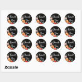 Hartelijk dank voor de zwarte poppenkast ronde sticker (Vel)