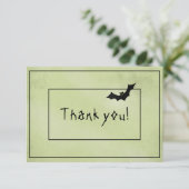Hartelijk dank voor de zwarte vlek-groene boomstru bedankkaart (Staand voorkant)