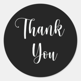 Hartelijk dank voor de zwarte White-minimalist Ronde Sticker